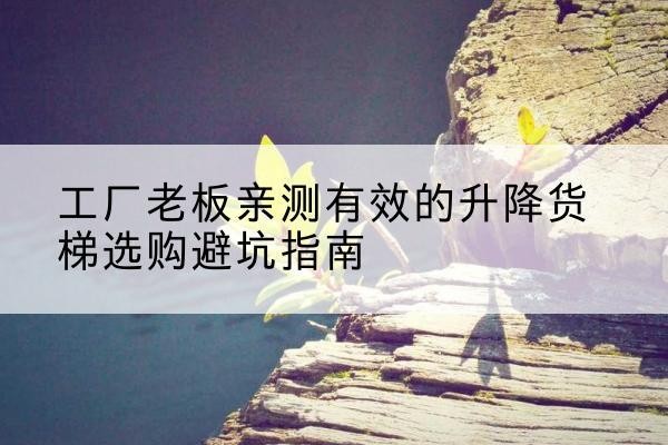 文峰升降货梯怎么选-工厂老板亲测有效的升降货梯选购避坑指南